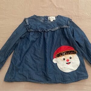 Chambray Santa Top